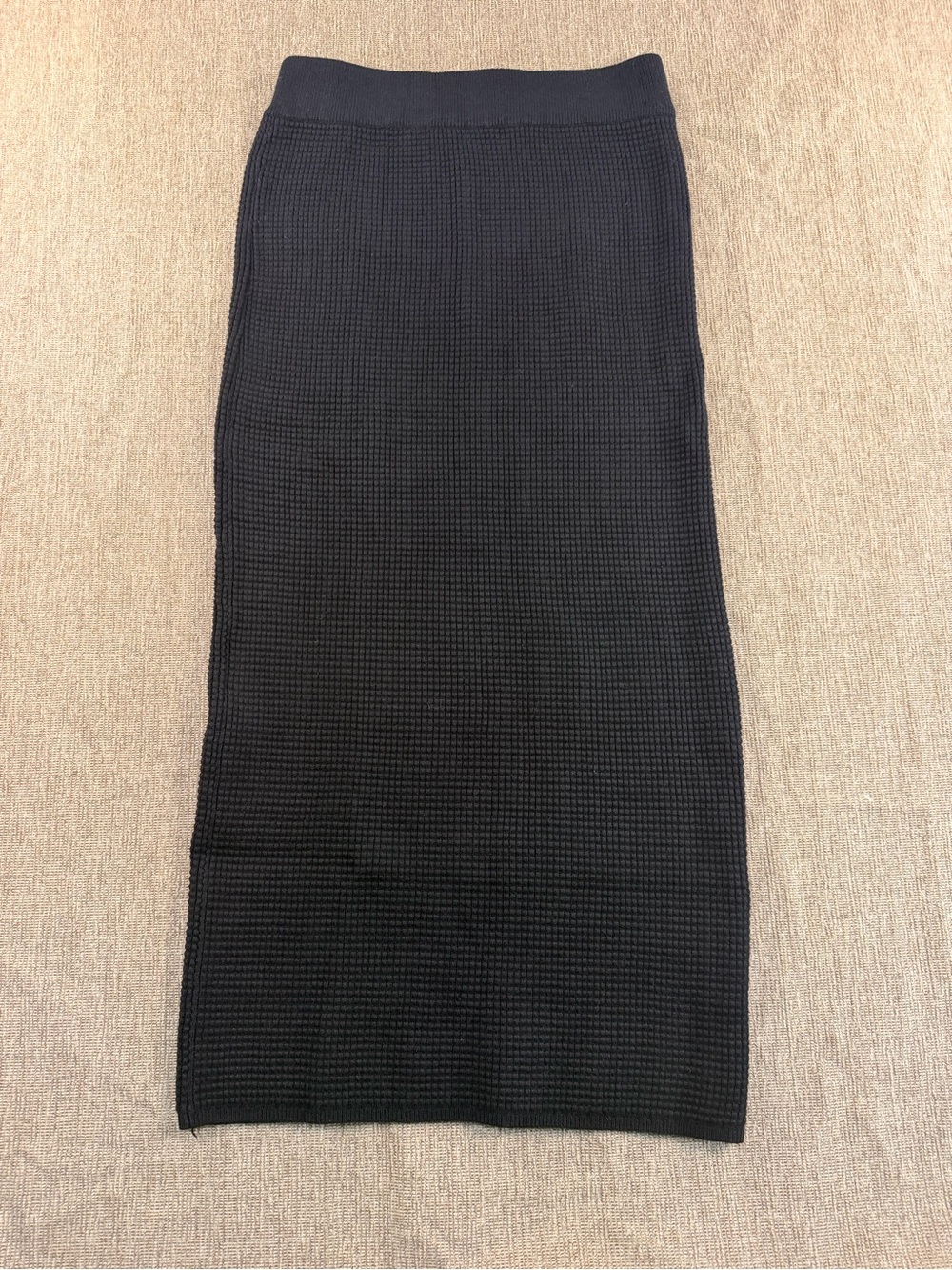 Tea N Rose Black Waffle Knit Midi Maxi Skirt Small NWT IWS48259